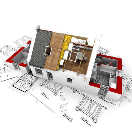 Moderne Architektur für einen Einfamilienhausbau