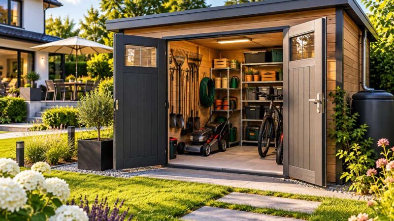 Gerätehäuser im Garten: Materialien, Fundament, Größe, Standort und Genehmigung